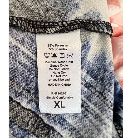 Lularoe Jana Empire Waist Swing Top Navy/White Tie Dye Size XL - Picture 5 of 5